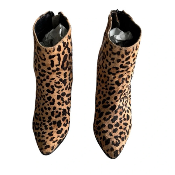 Steve Madden Jillian Leopard Print Calf Hair Ankle Booties Size 9 Beige … - Picture 1 of 7